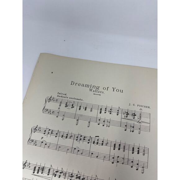 1902 Dreaming of You Waltzes Sheet Music by J D Fischer - Picture 3 of 11